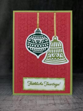 Grußkarte Weihnachten Feiertage handgemacht